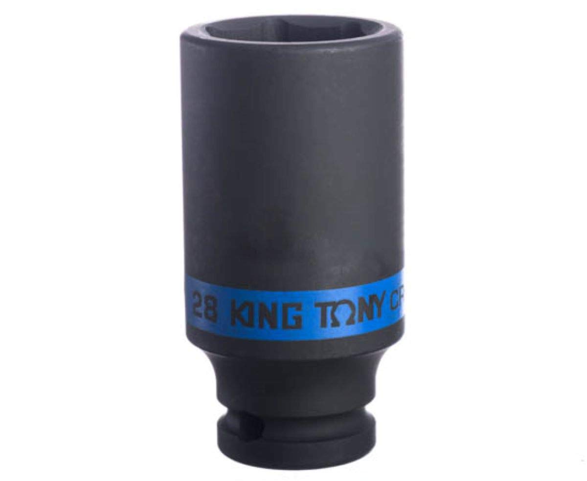 KING TONY 443528M Socket De Impacto Long 1/2" L:80mm 28mm for DIYers & Professionals, Ideal for Repair and Installation tasks, 80mm, 28mm