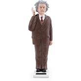 Kikkerland Solar Powered Albert Einstein Figurine: Fun Decor for Home &amp; Kitchen, Office Desk, Garden, Car &ndash; Great Novelty Toy Statue, Display Shelf Collectible, Holiday &amp; Birthday Gift