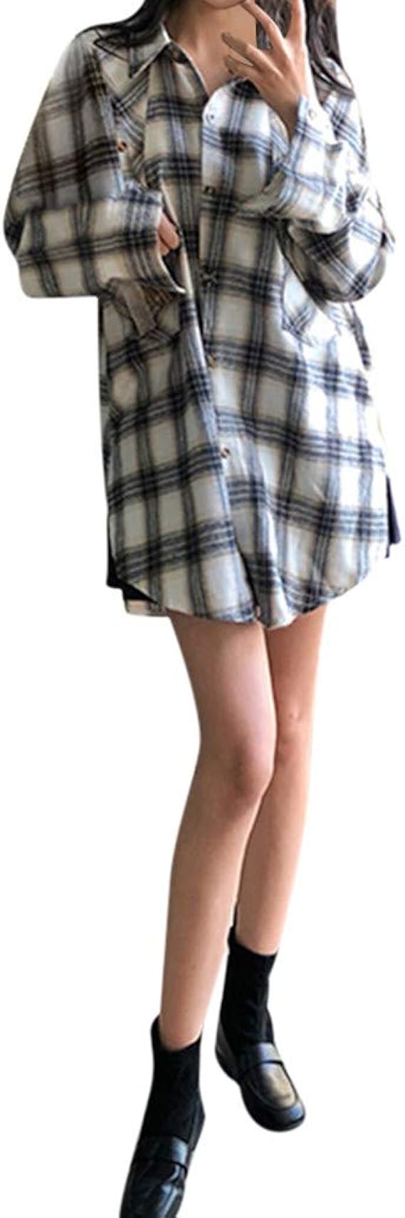 Amazon Co Jp シャツ ブラウス レディース Hodarey 女性 無地 長袖 チェック柄 ボタンカジュアル Tシャツ ゆったり ブラウス プルオーバー トップス カットソーワイシャツ 秋 冬 オフィス シャツ韓国風 お洒落 可愛い 通勤 Ol おしゃれ 着痩せ 日常 腕時計