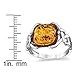 Metal Masters Sterling Silver Baltic Amber Irish Celtic Design Ring with Cognac Color Large Cushion Shape Stone Sizes 5 to 9