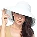 Simplicity Women's Cotton Summer Beach Sun Hat with Wide Fold-Up Brim White