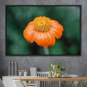 signwin Framed Canvas Wall Art Orange Flower Portrait...
