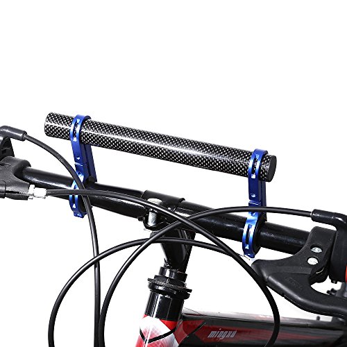 Stylrtop 31.8MM Outdoor Lamp Bicycle Computer Flashlight Double Handlebar Extender Holder (Blue)