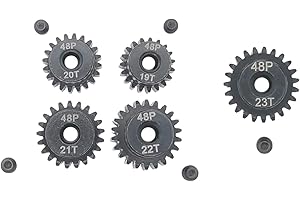ADORLY 48P 19T 20T 21T 22T 23T Pinion Gear with Screw Driver 3.175mm for Traxxas Slash 2WD Hoss Rustler 4X4 VXL Slash 4X4 Bandit Nitro Stampede E Revo maxx Upgrades Parts