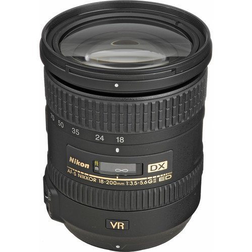 Nikon 18-200mm f/3.5-5.6G AF-S ED VR II Nikkor Telephoto Zoom Lens for Nikon DX-Format Digital SLR Cameras International Version (No warranty)