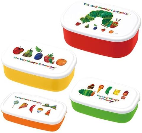 Amazon Co Jp はらぺこあおむし 4ピースランチボックス あおむし k 16 エリックカール お弁当箱 入学 入園 準備 遠足 グッズ 子ども おもちゃ