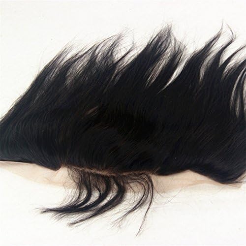 Virgin Hair Factory 10" ~ 22" Natural Black Silky Straight Brazilian Remy Human Hair 13" x 4" Top Lace Frontal Closure Free Part With Baby Hair 130% Density 18 Inch QT-00