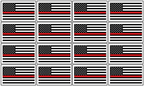 12 Pack 2" Red Line Flag Vinyl Decal American Flag Sticker #NonRefMod343