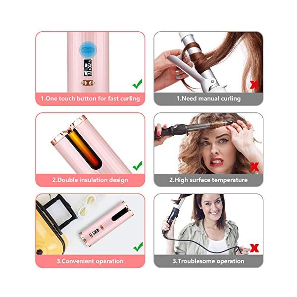 Automatic-Cordless-Hair-Curler-Auto-Wireless-Curling-Iron-Professional-LCD-Display-USB-Rechargeable-Fast-Heating-with-Adjustable-Temperature-Timer-Tangle-Free-Hair-Curling-Wand-for-Travel-Home-Use Automatic Cordless Hair Curler Auto Wireless Curling Iron Professional LCD Display USB Rechargeable Fast Heating with 6…