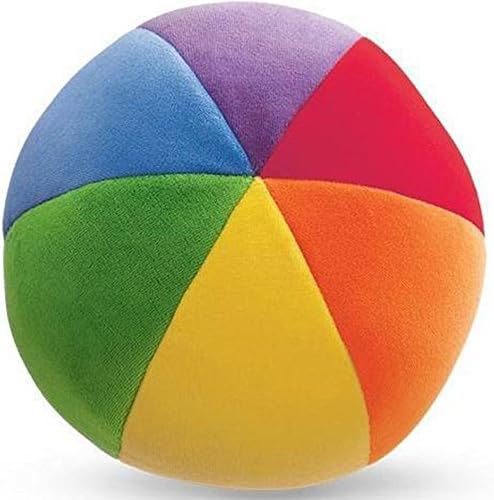 Da Jia Inc Baby Toys Development Toy Bell Ring Ball Educational Sensory Sport Ball Rainbow Color 7.9 inches Ball (Rainbow)