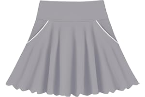 TATAKERI Toddler Girl Skirts with Shorts and Pockets Athletic Shorts Skirts for Girl A Line Scalloped Tennis Skater Skorts