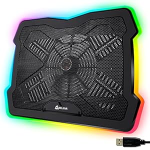 KLIM-Ultimate-Laptop-Cooling-Stand-with-RGB-backlighting-11-17-Gaming-Laptop-Cooling-Pad-For-Desk-New-2021-USB-Powered-Fan-Very-Stable-And-Silent-Compatible-Mac-And-PS4 KLIM Ultimate + RGB Laptop Cooling Pad with LED Rim + Gaming Laptop Cooler + USB Powered Fan + Very Stable And Silent…