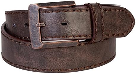 Sunny Belt Men's Faux Leather Sleek &amp; Subtle Pattern Square Buckle Belt Black 36