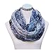 Lucky Leaf Women Lightweight Cozy Infinity Loop Scarf with Various Artist Print (Floral Blue)