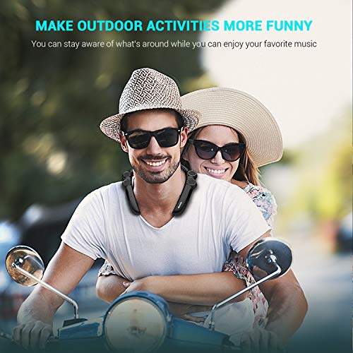 Neckband Bluetooth Wearable Speaker,Bluenin Wireless Portable Personal Speaker with Ture 3D Theater Stereo Sound,Bluetooth 5.0 Lightweight Outdoor Sport Speaker CVC 8.0 Noise Cancelling Built-in Mic