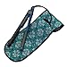 Heat-resistant Flat Iron Cover- Teal Peacock Pattern with Navy Trim