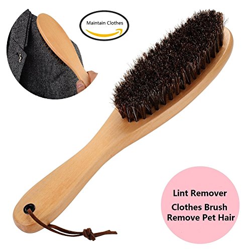 Clothes Brush Coat Brush Suit Brush Lint Brush for Clothes with Genuine Soft Horse Mane for Men Suits and Furniture Jacket