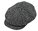 John Hanly Tweed Cap 8 Piece Charcoal Herringbone Soft Irish Wool Made in Ireland Co