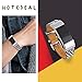 Mornex Replacement Leather Band Compatible with Fitbit Charge 2, Classic Genuine Leather Wristband for Men Women(Snake Skin Pattern-Silver Buckle)