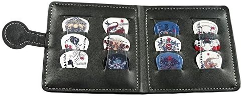 Portable Guitar Bass Rock Pick Leather Holder Case Bag + 12 Mixed Plectrums Gift