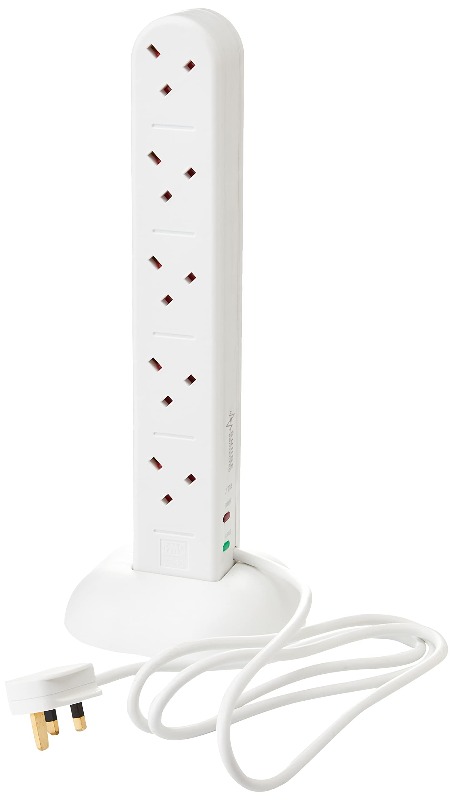 Status Tower Multi Plug Extension 10 Socket Extension Cable 2m Extension Lead 10WS2MTSSP2 — image 1