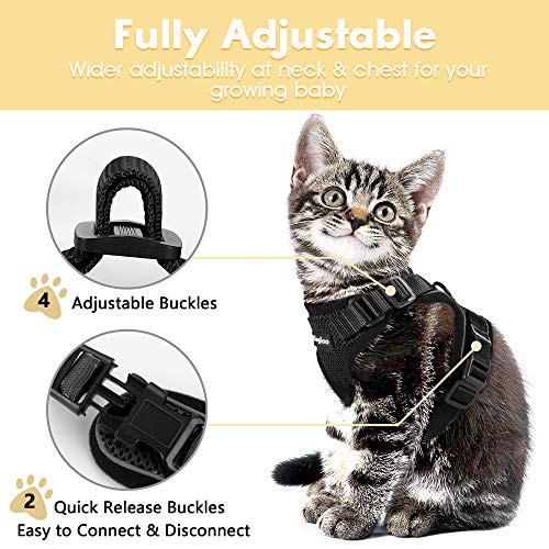 Eagloo Cat Harness Escape Proof Small Cat and Dog Harness Soft Mesh Harness Adjustable Cat Vest