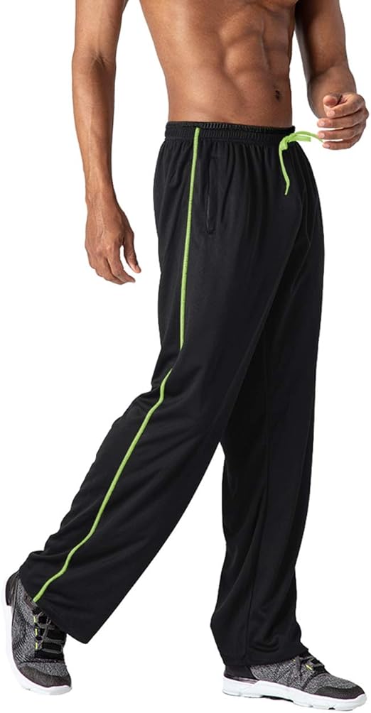 Bnokifin Men's Joggers Lightweight Tracksuit Bottoms Open Hem Jogging