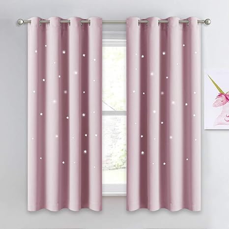 nicetown cortinas para cuarto de ninos inspiradas en el cielo nocturno con estrellas brillantes cortinas oscurecedoras para cuarto de ninos o bebes