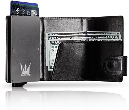 RFID Blocking Wallet, Aluminum & Leather Slim Wallet, Credit Card Holder for All Kind Of Cards, In A Nice Gift Box