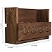 MyGift Wall Mounted Rustic Brown Solid Wood Key and Mail Holder Organizer Rack with 4 Hooks, Entryway Display Shelf