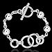 fashion 925 sterling silver jewelry circles chain trendy lady bracelet bangle