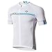 Santic Cycling Jerseys Men's Short Sleeve Bike Shirts Full Zip Bicycle Jacket with Pockets White L