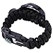 Men Women Emergency Survival Watch with Paracord,Compass,Whistle,Fire Starter, Analog Watches, Survival Gear,Water Resistant,Adjustable (Black)