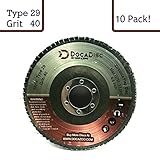 4.5 inch Flap Disc (10 Pack) - 40 Grit Type 29 Professional Grade Zirconia - Abrasive Grinding Wheel, Flap Wheel, and Sanding Discs by DocaDisc