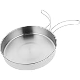 Outdoor Pan Camping Cooking Pot,Camp Cookware Pan BBQ Frying Pan Portable Cutlery Cooking Utensil Non-Stick Pan Portable, Non