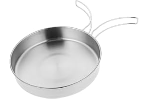 Outdoor Pan Camping Cooking Pot,Camp Cookware Pan BBQ Frying Pan Portable Cutlery Cooking Utensil Non-Stick Pan Portable, Non