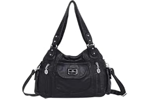 Angel Kiss Purses for Women, Large Shoulder Bag Hobo Tote Purse Mutipocket Faux Leather Satchel Hobo Purse