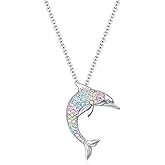 luomart Turtle Dolphin Shark Necklace Gifts,Seahorse Starfish Whale Pendant Necklaces Jewelry for Women