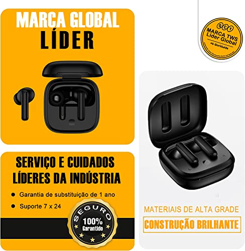Qcy T13 ANC Fone De Ouvido Sem Fio, Fone Bluetooth 5.3 Com Cancelamento De Ruído Ativo, 30Horas de Reprodução, Preto