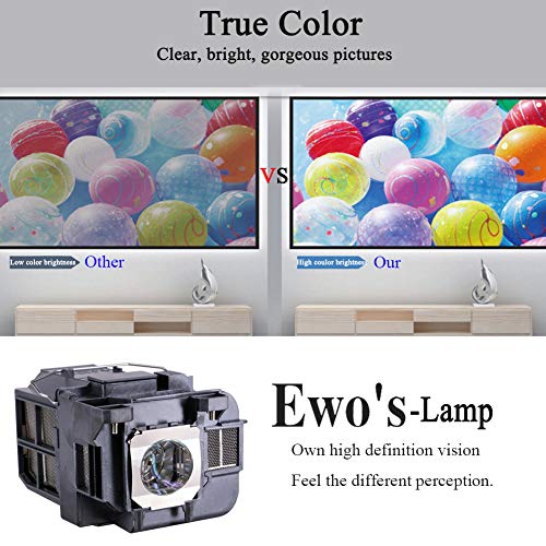 EWO'S ELP77 Replacement Projector Lamp for ELPLP77 Epson Powerlite 1975W 1980WU 1985WU 4650 4750W 4770W 4855WU G5910 HC 1440 PC 1985 EB-1970W 4550 4855WU 4950WU 4955WU Lamp Bulb Replacement