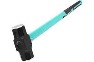 8LB Sledge and Club Hammer with Heavy Duty Construction, Ergonomic No-Slip H-Grip Handle, Fiberglass Core, High Strength Stee