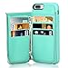 LAMEEKU iPhone 7 Plus Wallet Case, iPhone 8 Plus Leather Wallet Case, RFID Blocking Shockproof Credit Card Holder Case with Zipper Wallet, Protective Cover for Apple iPhone 7 Plus/8 Plus - Mint Green