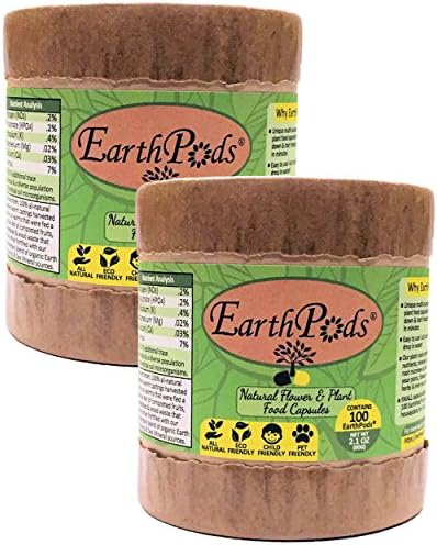 EarthPods Indoor Organic Plant Food Fertilizer Capsule Spikes [Easy + Fast + NO Dirty Hands] Root &amp; Leaf Growth Stimulator + Fungi/Bacteria (200 EarthPods, All Purpose Formula)