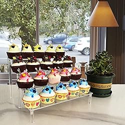 Acrylic Display Riser Stand Shelf Clear 4 Tier