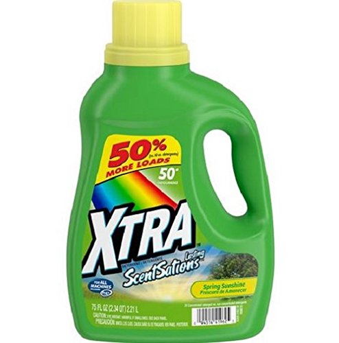 Xtra Liquid Laundry 2X Concentrate Detergent, Scentsations Spring Sunshine, 75 Ounce