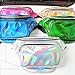 Dolores Women Fashion Hologram Laser Waist Bag Fanny Pack Zipper Waterproof Chest Pack Bum Bag Beach Purse, Silver