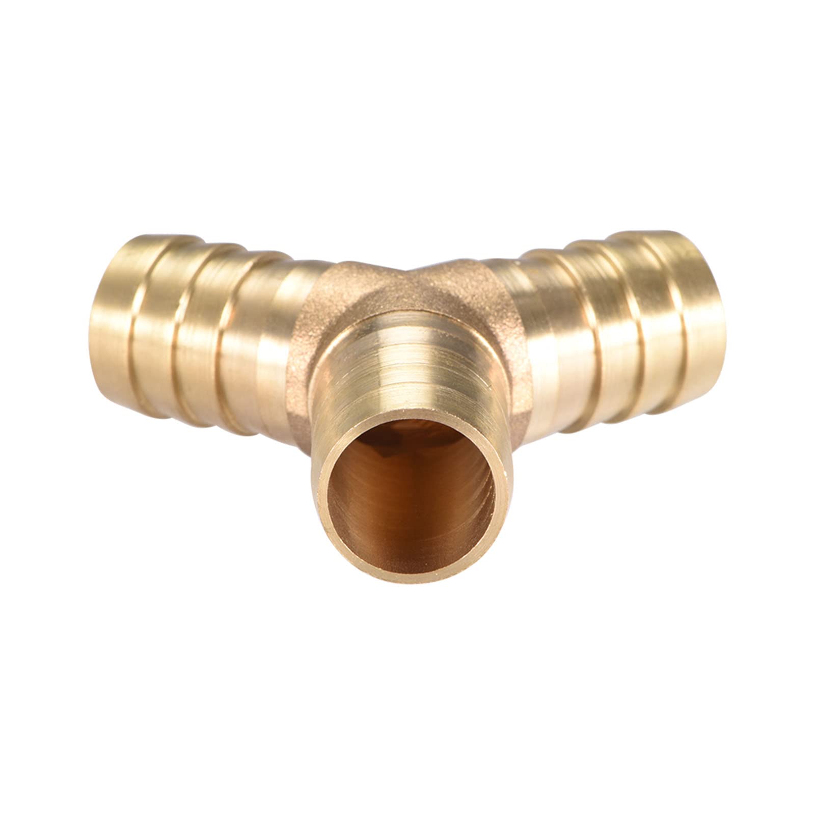 M METERXITY Brass Hose Barb Fittings - 5/8" OD Brass Barbed Splicer Fitting Apply to Water Fuel (Y Shaped 3 Way)
