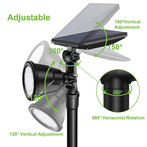 image for JSOT Solar Outdoor Ground Landscape Lights,Adjustable Solar Powered Sp