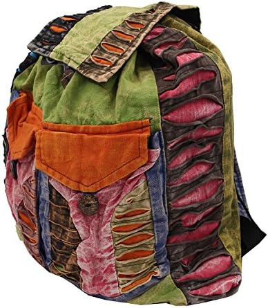 Recycled Hippe Hobo Bohemian Razor Cut Bag Backpack Hand Made Nepal (Backpack 2)