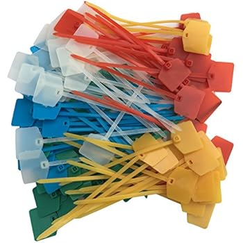 Huouo 100 Pcs 5 inches Nylon Cable Marker Ties Self-locking Cord etiquetas etiqueta Wire tirantes varios colores